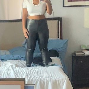 faux leather pants